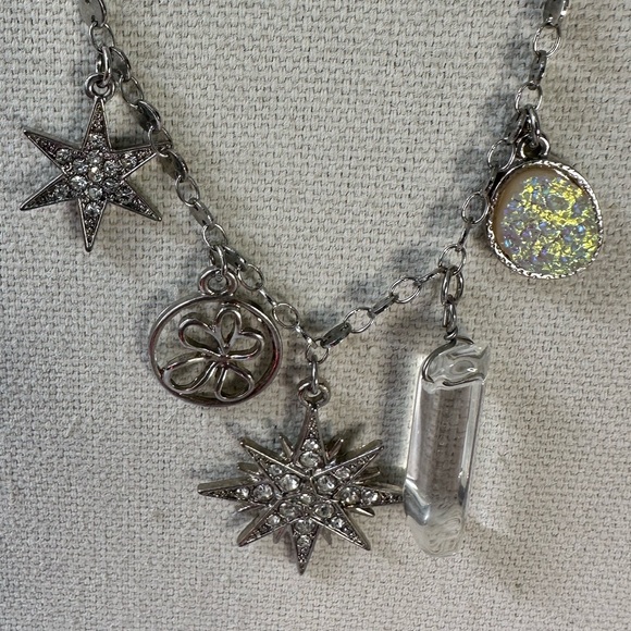 Adjustable charm style necklace rhinestone stars crystals - Picture 2 of 8